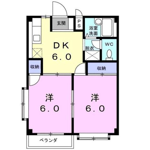 エルディムナツメＤの間取り