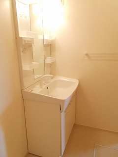 【洗面所】 | メゾン　ド　アダージョ　Ａ | 広い洗面スペース