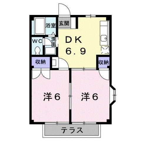 【間取り】 | サンライズ大東　Ｂ