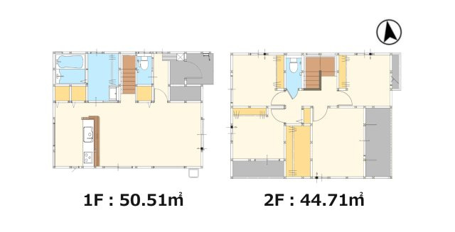 鳥栖市轟木町第5-1棟（1号棟）の間取り|全居室収納付きで便利です。