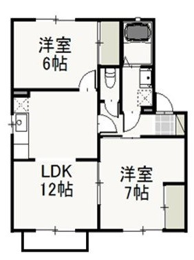 【間取り】 | ダイニサンシャイン　A