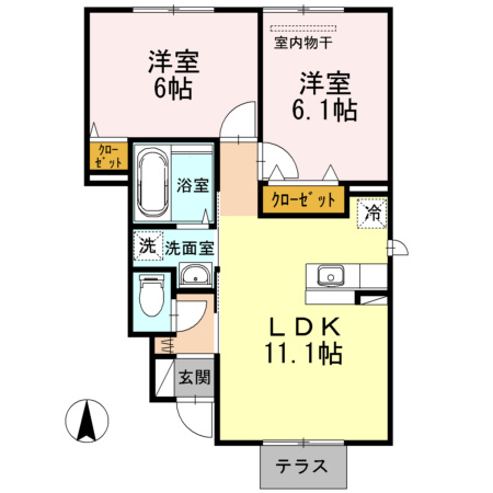 【間取り】 | マイ　ローズコートⅡ