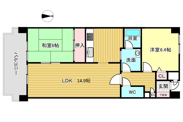 ダイアパレス岐阜早田【3階】　の間取り|平面図