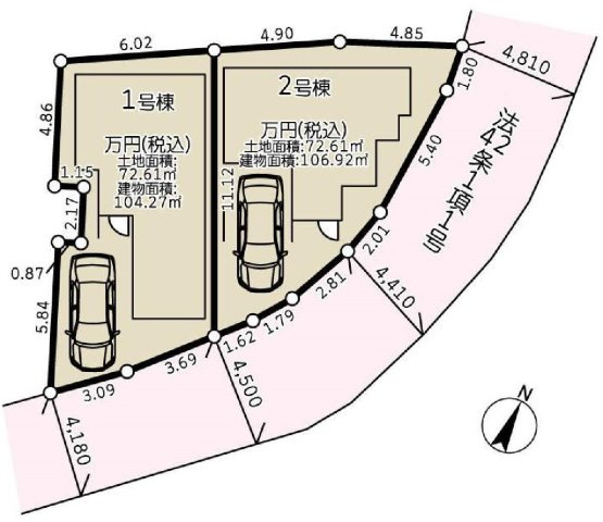 【横浜市保土ケ谷区瀬戸ケ谷町202-37全2棟新築戸建て】★仲介手数料無料★（瀬戸ヶ谷小学校・岩崎中学校）の区画図