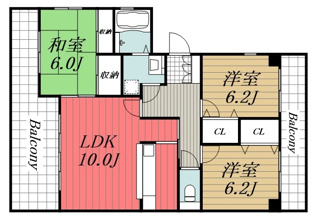 【間取り】 | パークハイツ黒砂