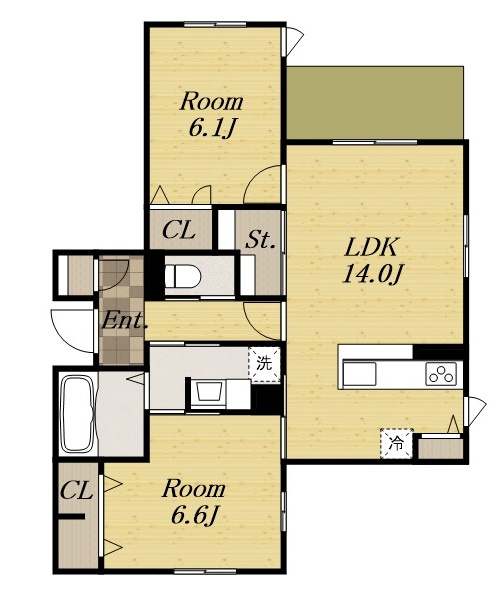 NIGAWA RESIDENCE Ⅱの間取り