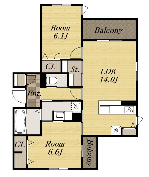 NIGAWA RESIDENCE Ⅱの間取り