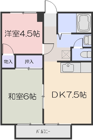 【間取り】 | メゾンカルム富田B棟