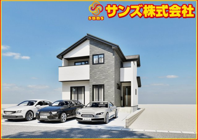 郡山市富久山町福原字一斗蒔田　　　  １号棟　　　行健小学校、行健中学区　の外観パース|南東側から見た外観CGパース♪