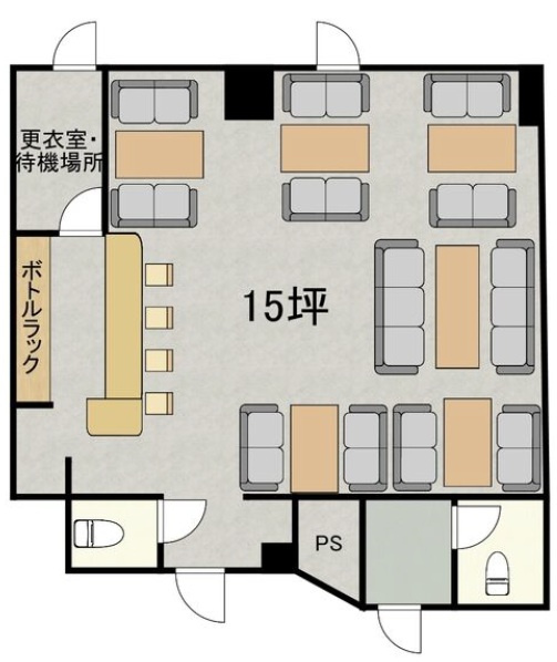東大阪市御厨栄町１丁目の店舗一部の間取り