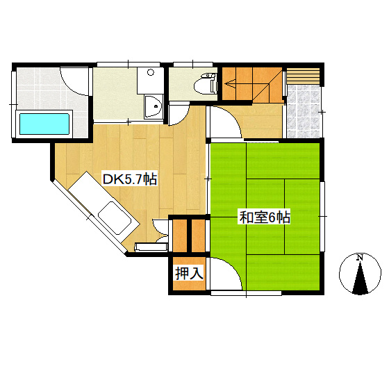 川崎市高津区二子２丁目の一戸建ての間取り|1階