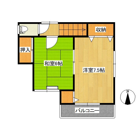 二子2丁目7貸家の間取り|2階