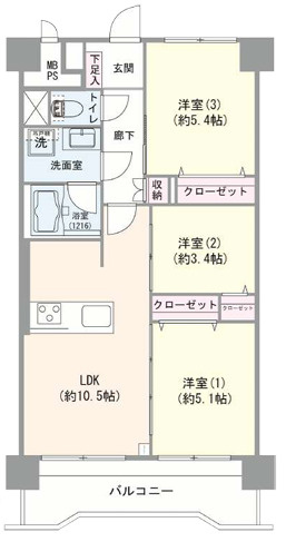 トーア南晴海マンションの間取り