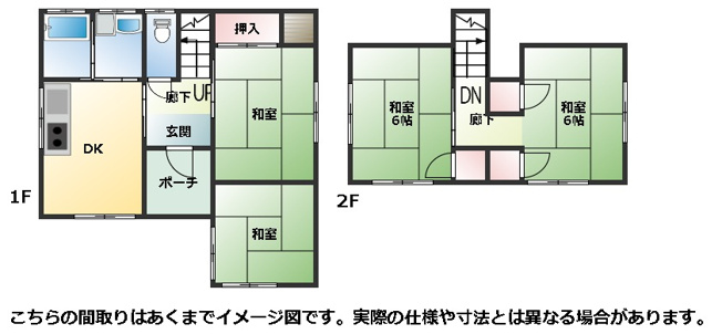 【間取り】 | 前橋市富士見町米野吹張 2階全部屋2面窓　4DK　