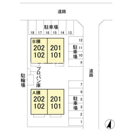 エヌ・ハーレー　Ｂの区画図|高崎、前橋のお部屋探しはエンドスケープまで！お客様の理想お聞かせ下さい♪