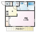 【間取り】 | バス・トイレ別の1Kの間取！