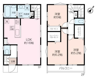 WIC２箇所、パントリー、リネン庫と収納豊富な3LDKの間取りです。