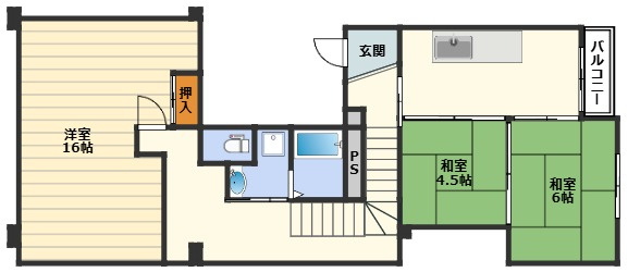 中津リバーサイドコーポA棟の間取り