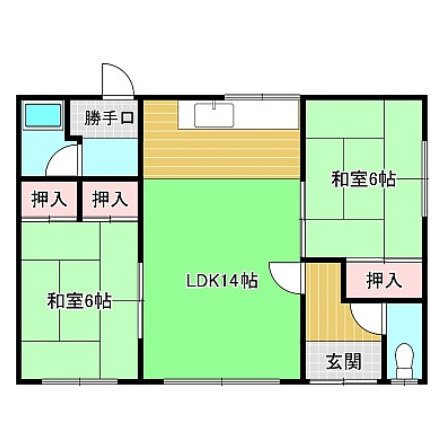 白老郡白老町末広町3丁目14-7戸建の間取り