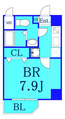 川崎市幸区中幸町１丁目の賃貸マンションの間取り|1Kタイプの使いやすい間取りです！