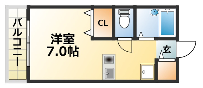 【間取り】 | 高丸キャンパス2000 | 室内はしっかりリノベーション済みの明るくお洒落な部屋ですよv