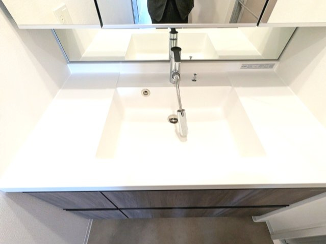 BRANSIESTA上野の設備|トイレと独立した洗面室、3面鏡付ハンドシャワー付洗面台