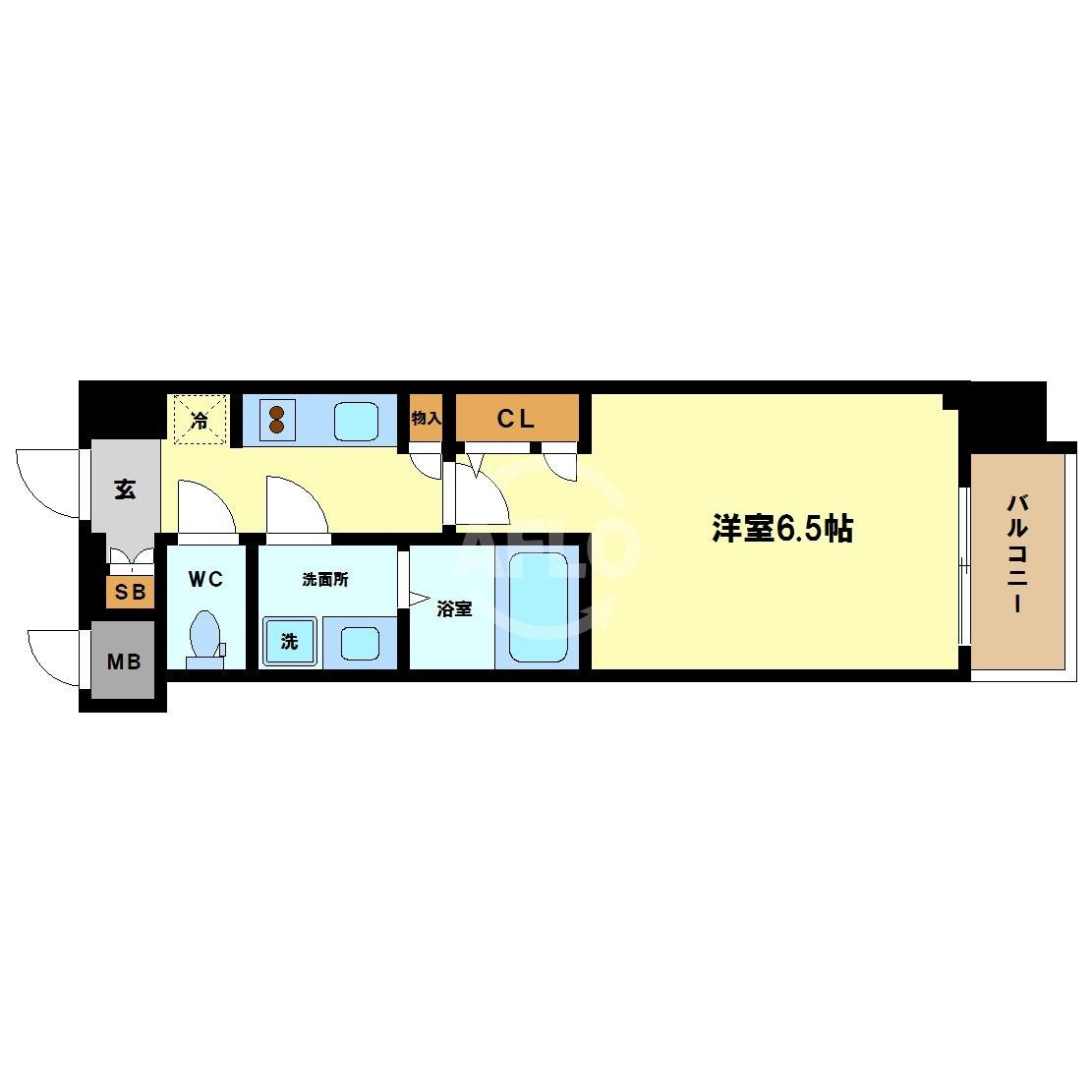 レジュールアッシュ心斎橋VITAの間取り|レジュールアッシュ心斎橋VITA　間取り