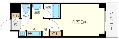 QCフラット北堀江の間取り|QCフラット北堀江　間取り