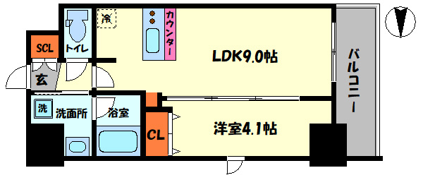 ｇｍ難波ウエストＤ.Ｃ.の間取り|ｇｍ難波ウエストＤ.Ｃ.　間取り