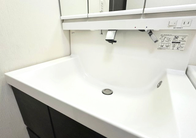 新在家南町2丁目の独立洗面台|たっぷりの収納を設けたシャワー付洗面台で快適な暮らし
