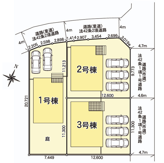 クレイドルガーデン／南区土河原町第３／２号棟の区画図