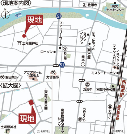 クレイドルガーデン／南区土河原町第３／２号棟の地図