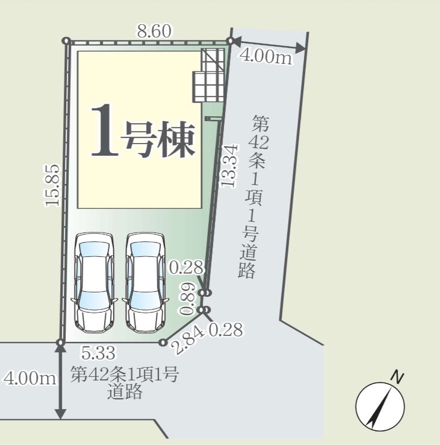 さいたま市北区別所町1期の区画図