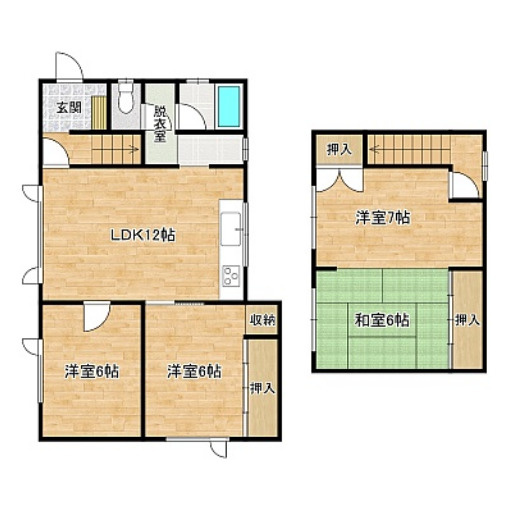 白老郡白老町萩野312-82戸建の間取り