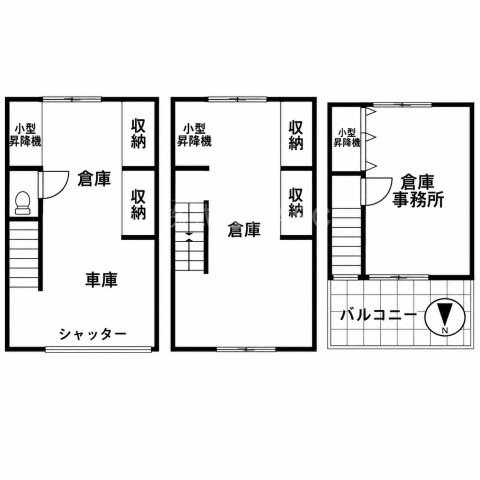 西成区南津守7丁目貸倉庫・事務所の間取り