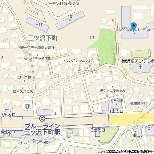 ＣＡＳＳＩＡ横濱ガーデン山の地図