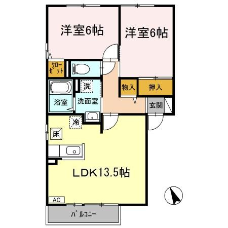 【間取り】 | ロワール福原A棟
