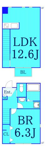 フィオーレ三ツ沢の間取り|１LDKメゾネットタイプです！