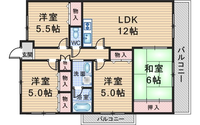 プレシオ緑ヶ丘の間取り