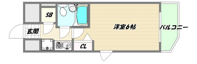 大阪市淀川区西中島１丁目の賃貸マンションの間取り