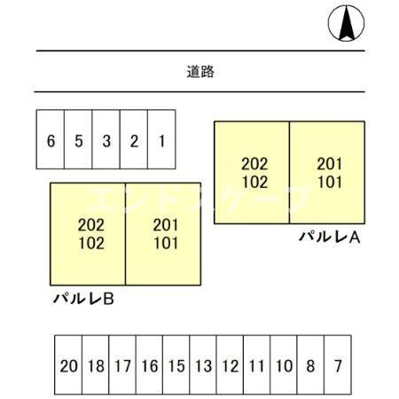 パルレ　Ｂの区画図|高崎、前橋のお部屋探しはエンドスケープまで！お客様の理想お聞かせ下さい♪