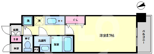 サムティ都島ノースの間取り|サムティ都島ノース　開放感ある間取り