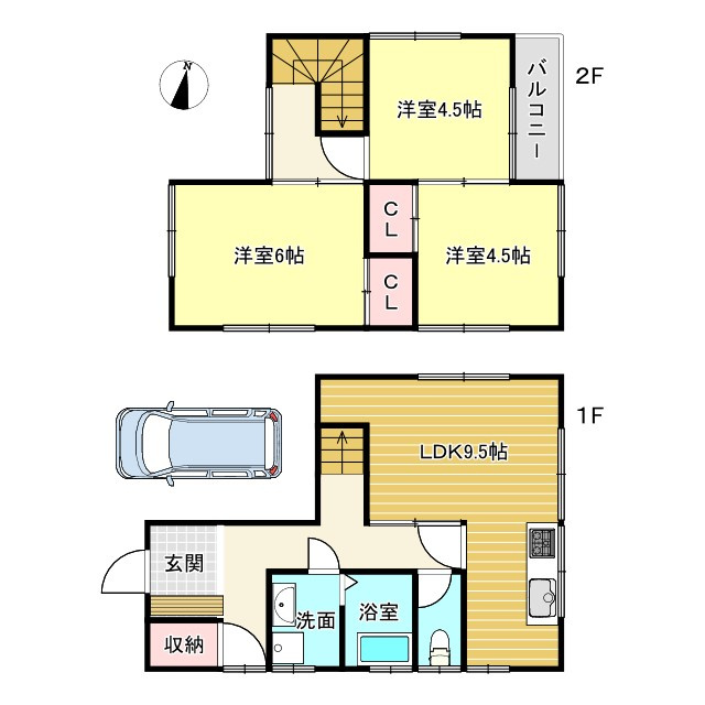 生駒市俵口町の一戸建ての間取り