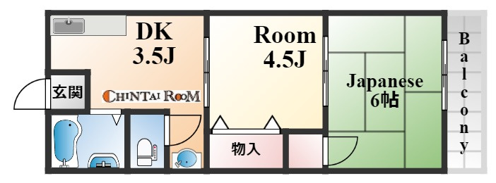 神戸市東灘区深江本町３丁目のアパートの間取り