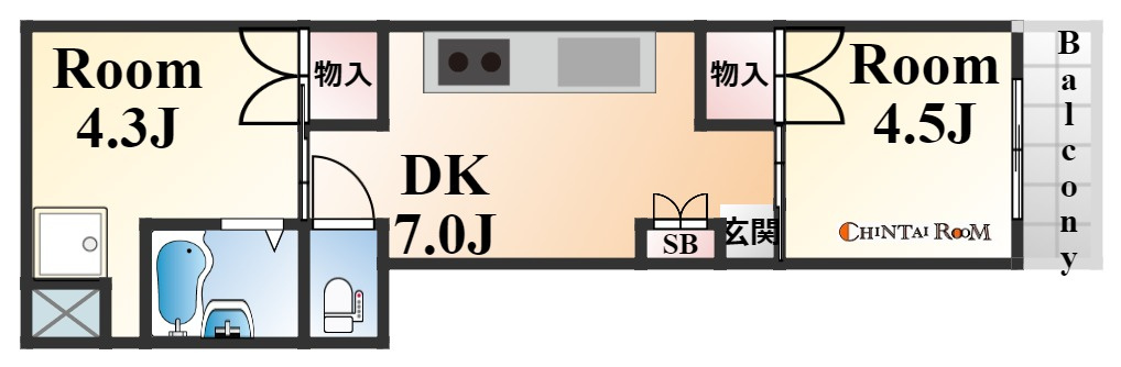 神戸市東灘区御影本町８丁目の賃貸マンションの間取り