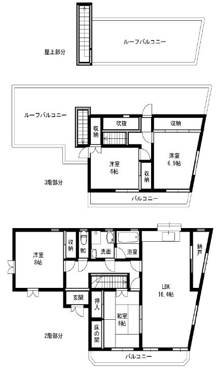 神戸市東灘区岡本１丁目の賃貸マンションの間取り