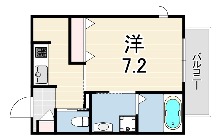 芦屋市南宮町の賃貸マンションの間取り