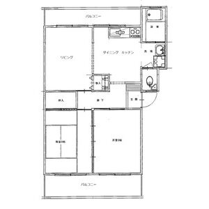 芦屋市東山町の賃貸マンションの間取り