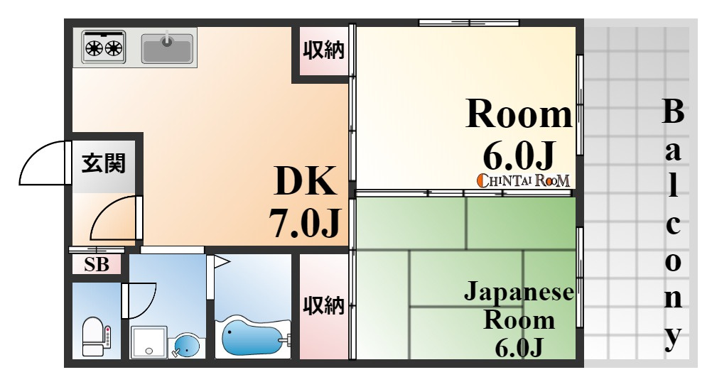 神戸市中央区東川崎町６丁目の賃貸マンションの間取り