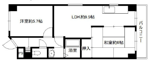 神戸市中央区上筒井通５丁目の賃貸マンションの間取り